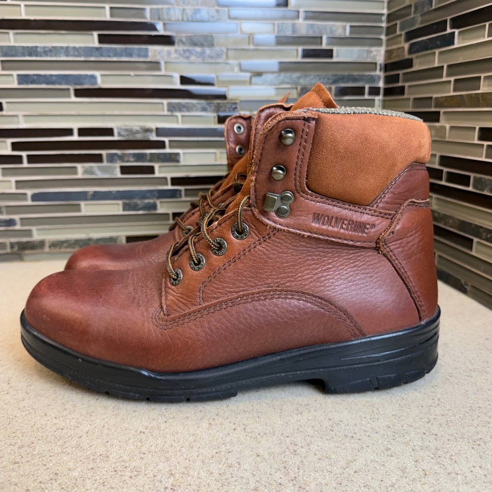 Wolverine DuraShocks Mens 11.5 W Brown Leather Work Boots W03122 Oil Resistant
